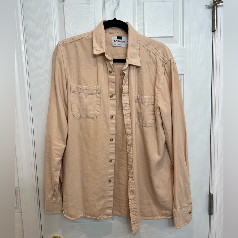 Topman Light Tan Button-down Shirt Size M